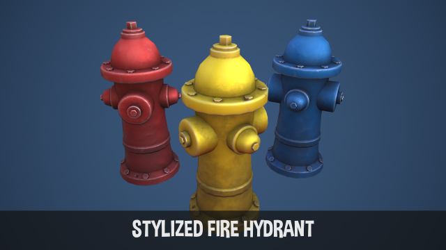 Stylized Fire Hydrant 3D-Modell .c4d .max .obj .3ds .fbx .stl .blend 