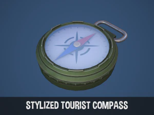 Stilisierter Touristenkompass 3D Modell