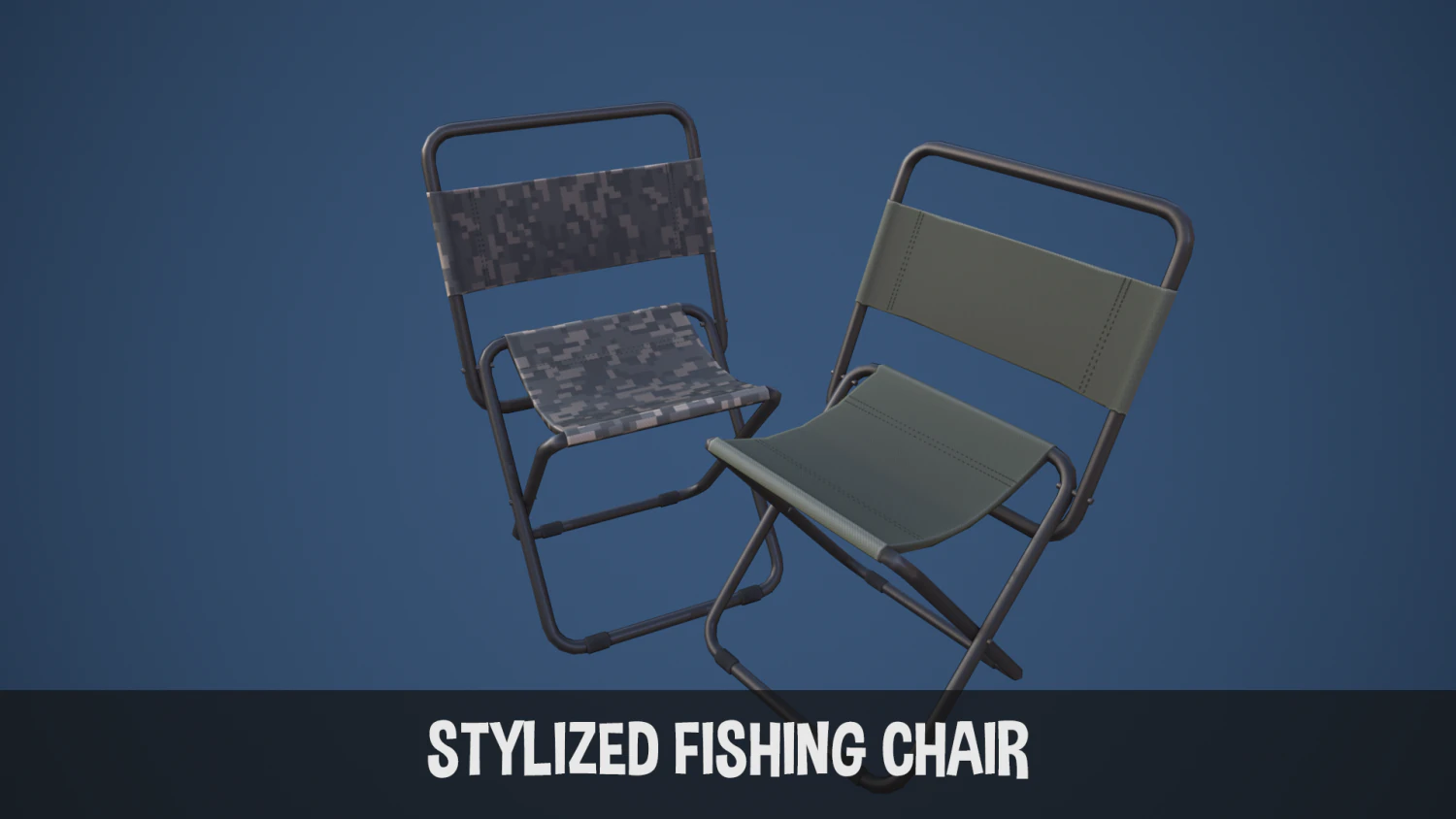 Stylized Fishing Chair 3D Model .c4d .max .obj .3ds .fbx .stl .blend 