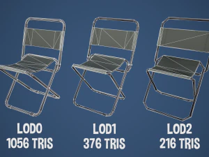 Stylized Fishing Chair 3D Model