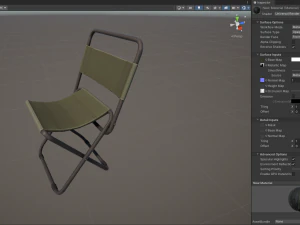 Stylized Fishing Chair 3D Model