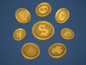 Stylized Coin 3D Model