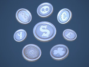 Stylized Coin 3D Model