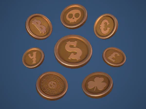Stylized Coin 3D Model