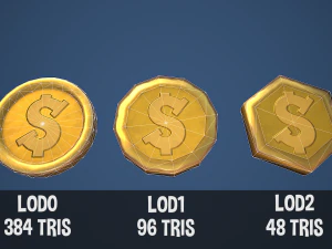 Stylized Coin 3D Model