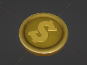 Stylized Coin 3D Model