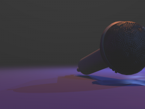 blue cartoon microphone 3D 모델
