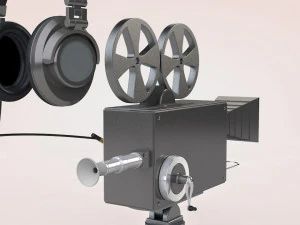 c&aacute;mara y auriculares Modelo 3D