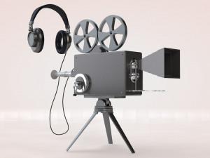 camera and headphone 3D मॉडल