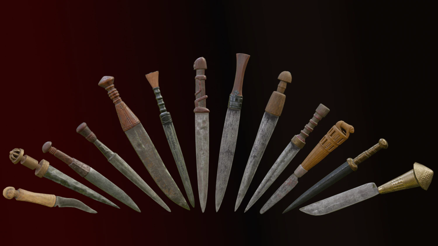 daggers 3D Model .c4d .max .obj .3ds .fbx .stl .blend 