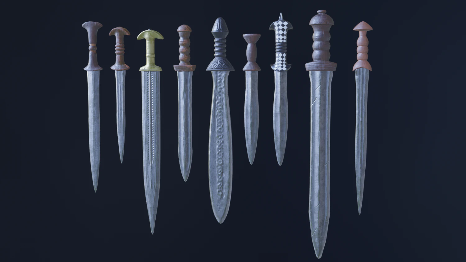 daggerspack02 3D Model .c4d .max .obj .3ds .fbx .stl .blend 