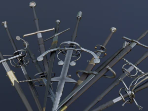 मध्ययुगीन तलवारें 3D मॉडल