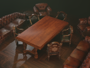 vintage furniture set Model 3D