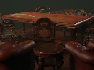 vintage furniture set Model 3D