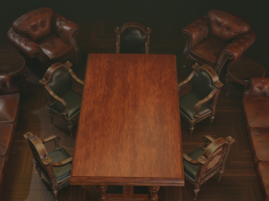 vintage furniture set Model 3D