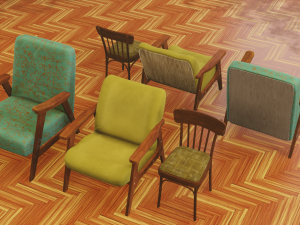 60s soviet furniture set 3D 모델