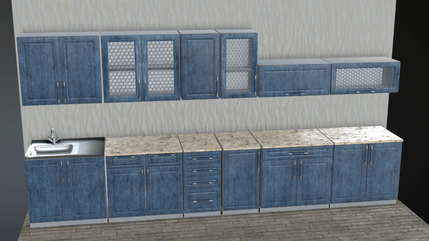 kitchen furniture 3D Model .c4d .max .obj .3ds .fbx .stl .blend
