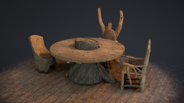 fantasy furniture set 01 Modelo 3D .c4d .max .obj .3ds .fbx .stl .blend 