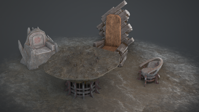 fantasy furniture set 03 Modelo 3D .c4d .max .obj .3ds .fbx .stl .blend 