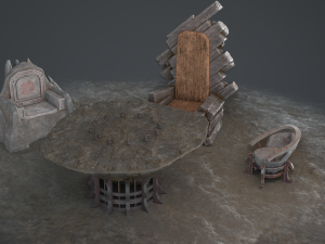 fantasy furniture set 03 3D Model