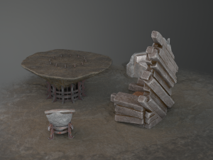 fantasy furniture set 03 Modelo 3D