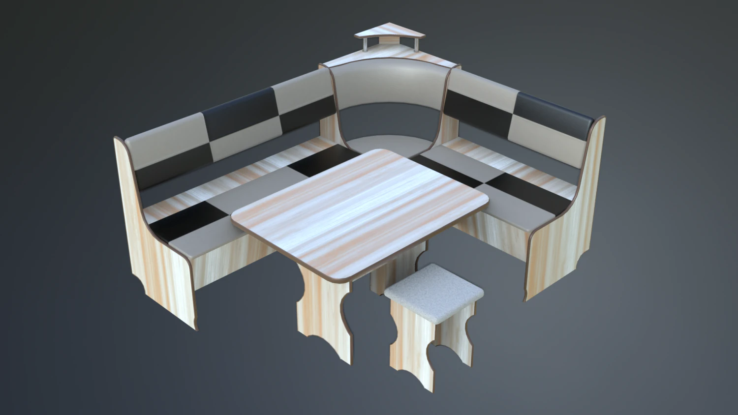 dining area corner sofa01 3D Model .c4d .max .obj .3ds .fbx .stl .blend 