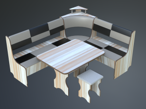 dining area corner sofa01 3D Model