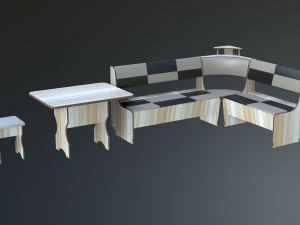 dining area corner sofa01 3D Model