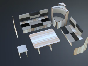 dining area corner sofa01 3D Model