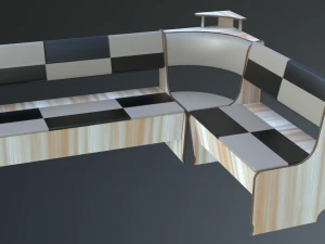 dining area corner sofa01 3D Model