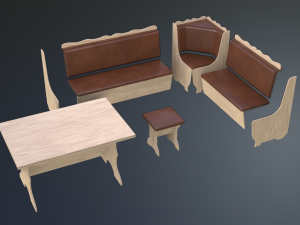 dining area corner sofa02 Modèle 3D