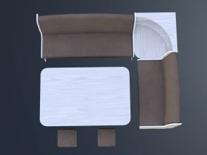dining area corner sofa03 3D Model