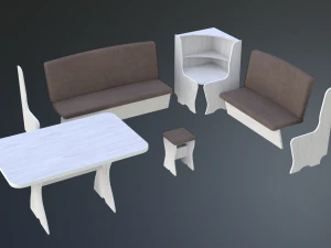 dining area corner sofa03 3D Model