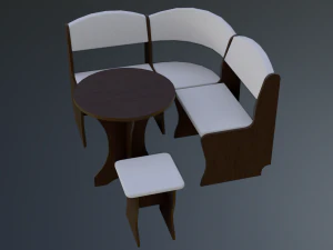 dining area corner sofa04 3D Model