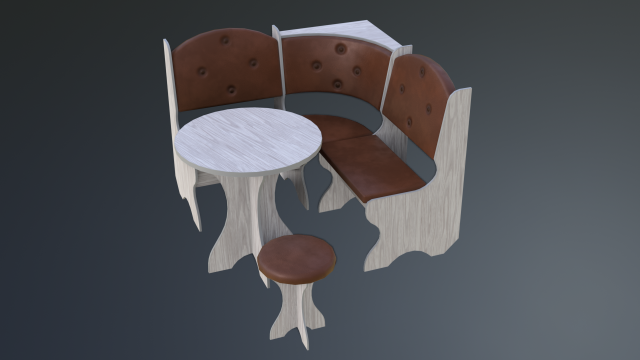 dining area corner sofa05 3D Model .c4d .max .obj .3ds .fbx .stl .blend 