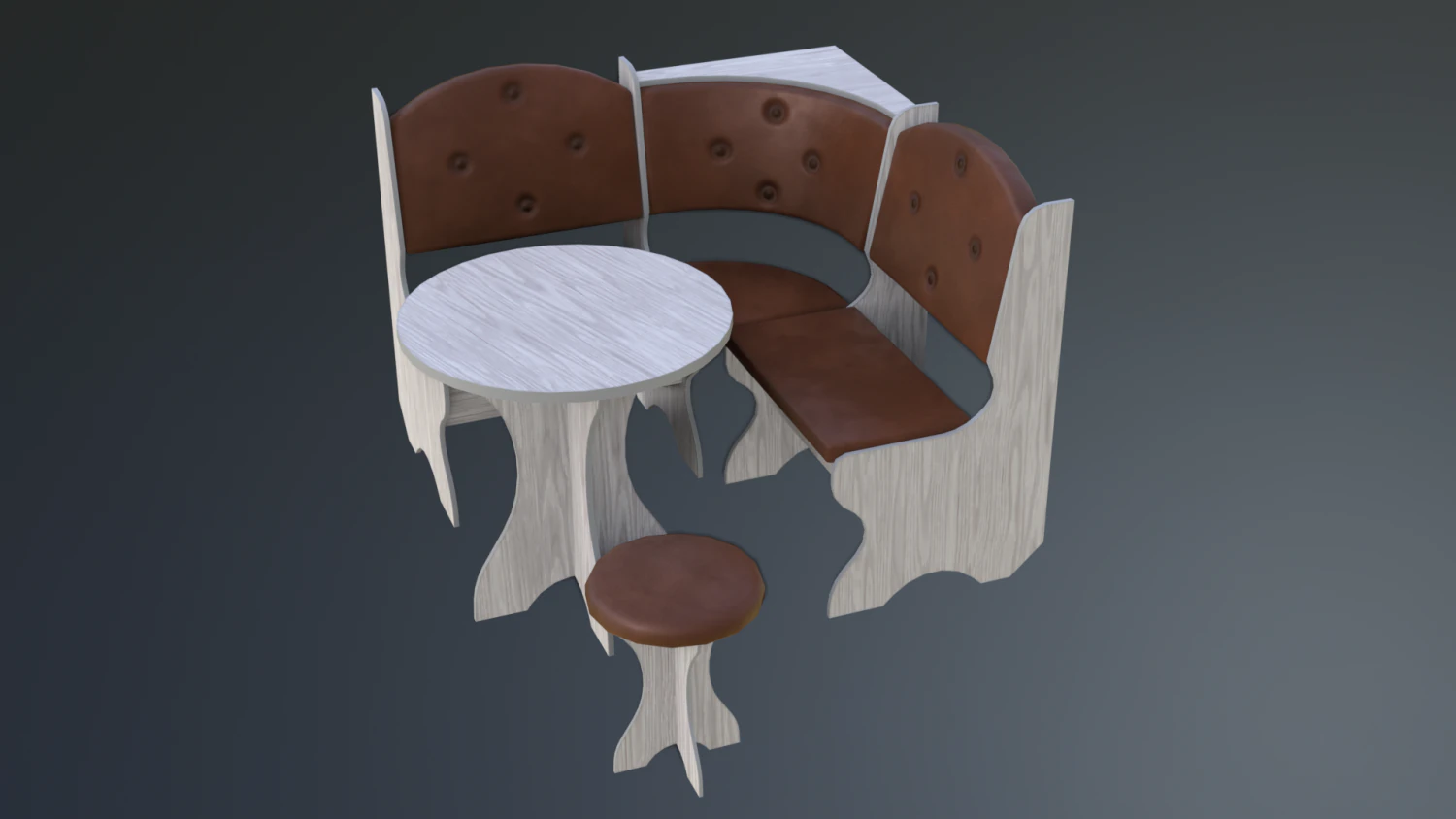 dining area corner sofa05 3D Model .c4d .max .obj .3ds .fbx .stl .blend