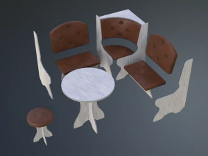 dining area corner sofa05 3D Model