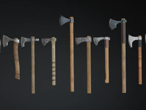중세 도끼 세트 01 3D 모델