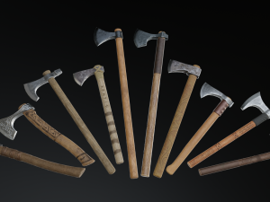 medieval ax set 01 3Dモデル