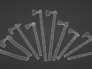 medieval ax set 01 3Dモデル