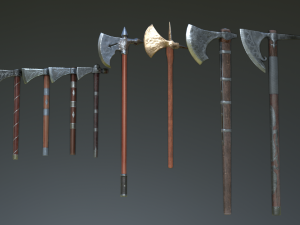 medieval ax set 02 3D 模型