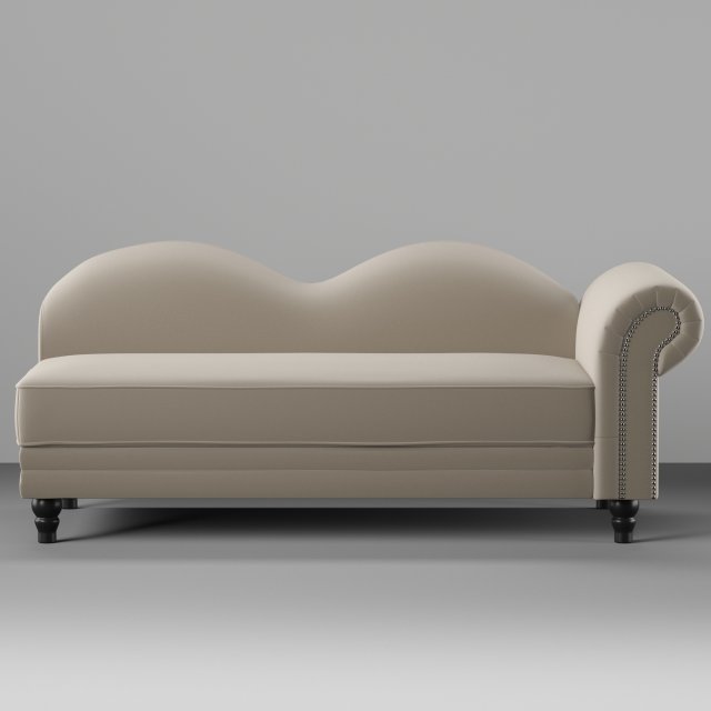upholstered chaise lounge realistic Model 3D .c4d .max .obj .3ds .fbx .stl .blend