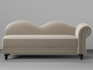 upholstered chaise lounge realistic 3D 모델