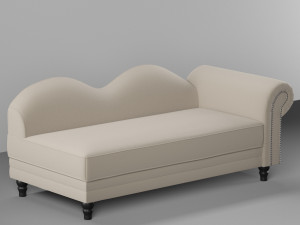 upholstered chaise lounge realistic Model 3D