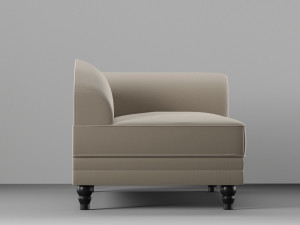upholstered chaise lounge realistic Model 3D