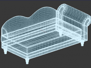upholstered chaise lounge realistic Model 3D