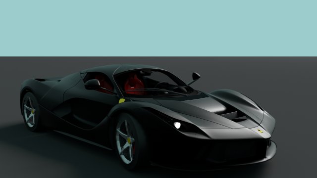 ferrari laferrari black with complete interior 3D मॉडल .c4d .max .obj .3ds .fbx .stl .blend 