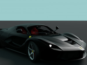 ferrari laferrari black with complete interior 3D Model