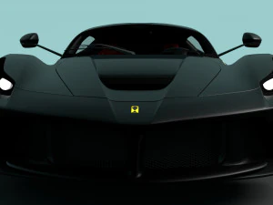 ferrari laferrari black with complete interior 3D Model