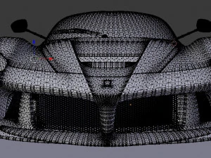 ferrari laferrari black with complete interior 3D Model